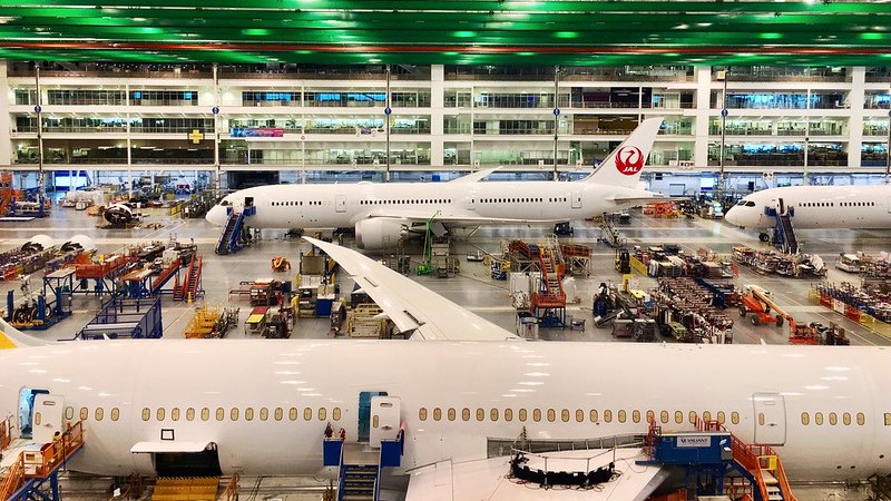 boeing assembly line of 737-9