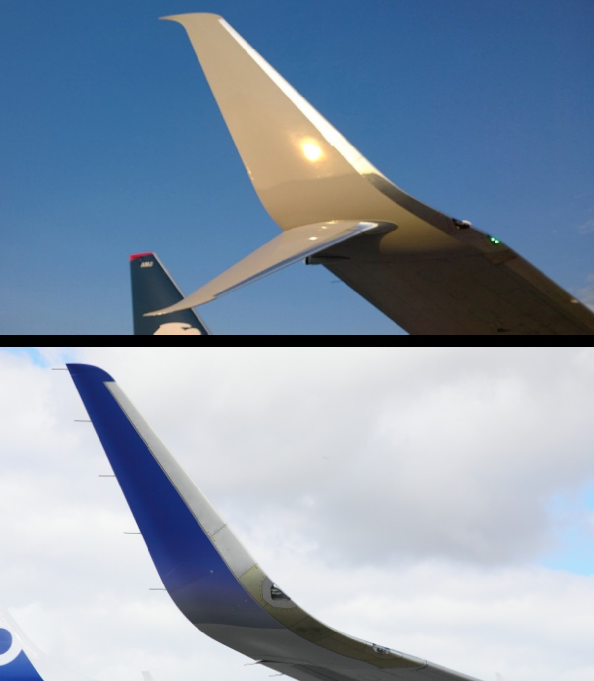 boeing and airbus winglet design