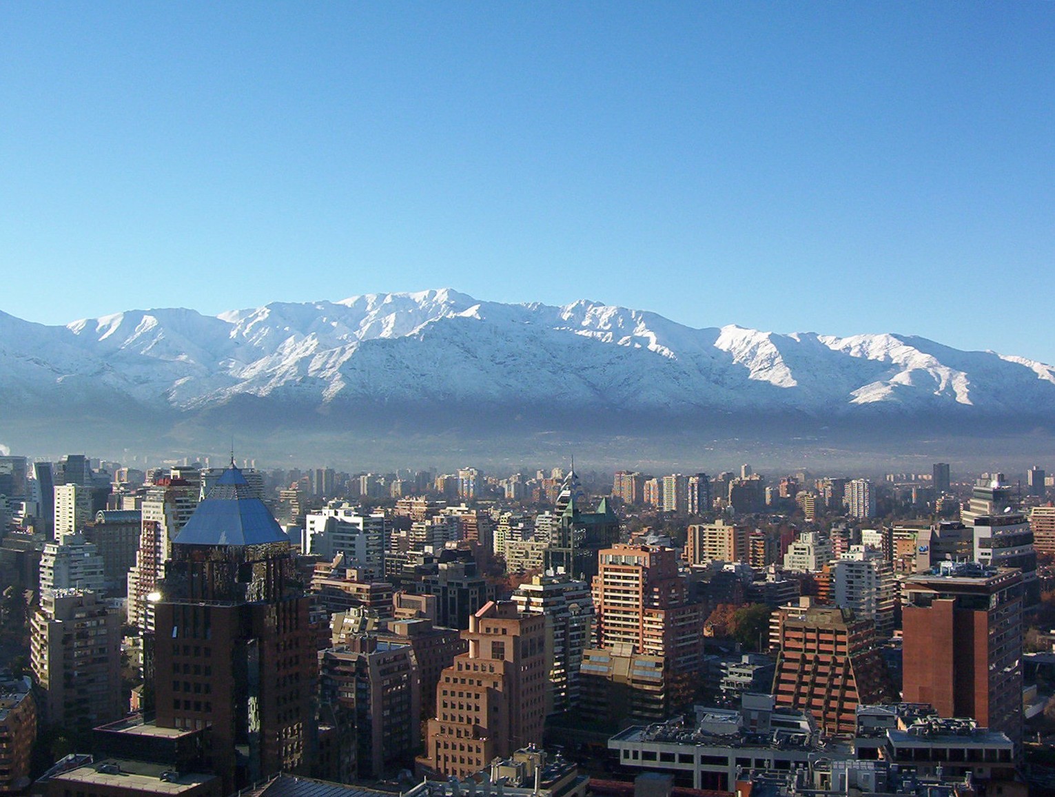 santiago de chile with the andes range behind