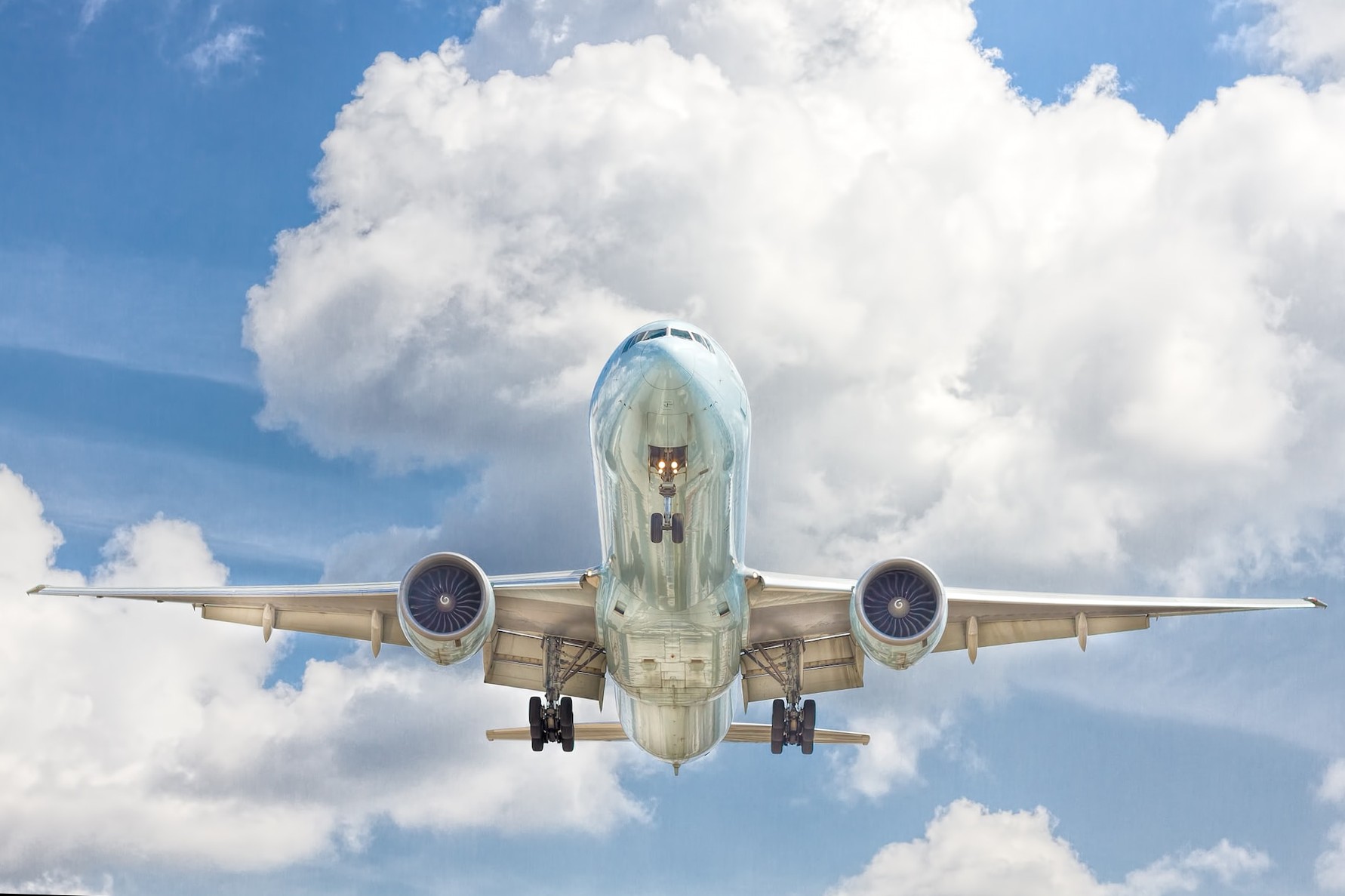 plane takeoff seen from below