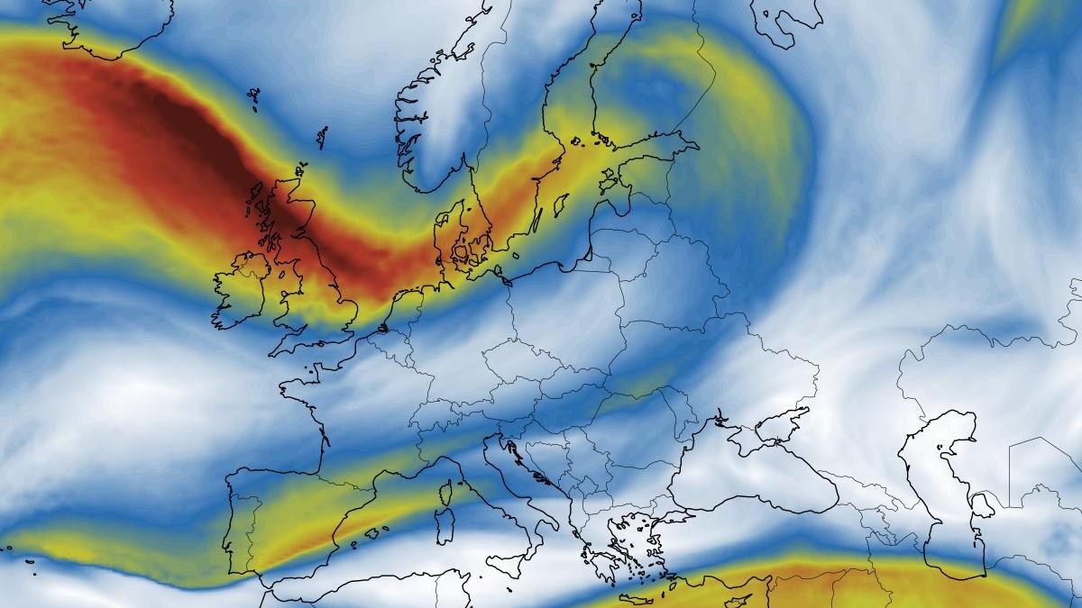 europe wind map at 300 mb