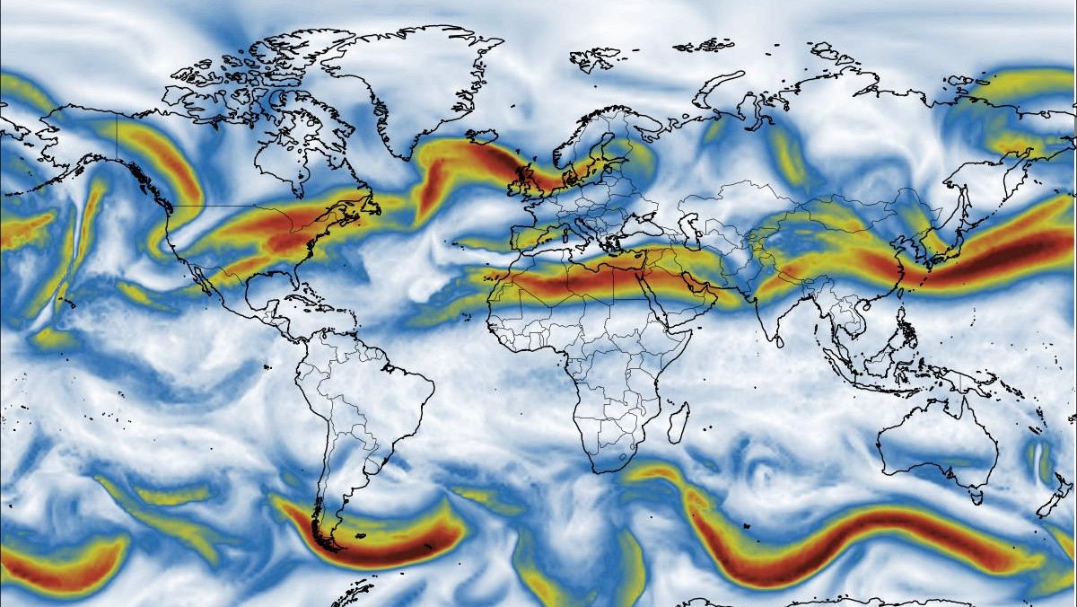world wind map at 300 mb